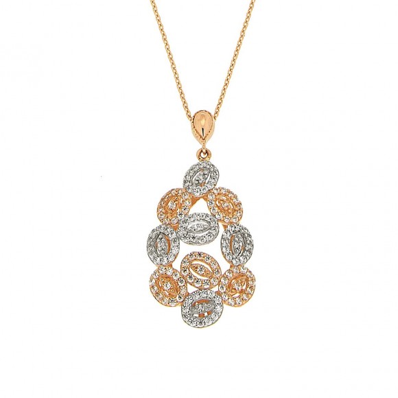 Κολιέ δίχρωμο rosegold & whitegold