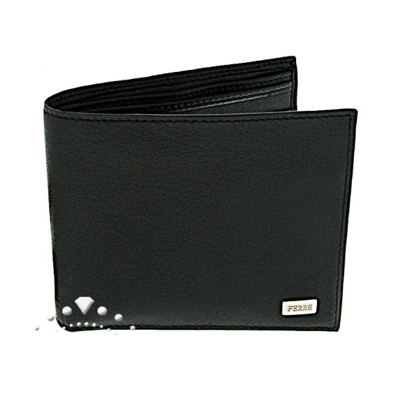Δερμάτινο πορτοφόλι αντρικό μαύρο, Gianfranco Ferre κωδ. 90625