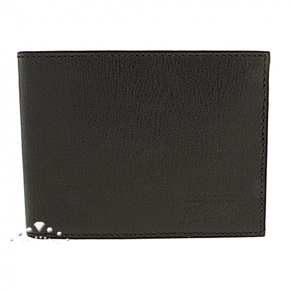 Πορτοφόλι αντρικό, από γνήσιο δέρμα, χρώματος καφέ, του οίκου Roberto Cavalli, κωδικός 60522
