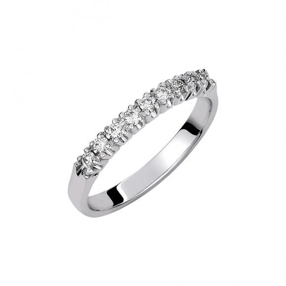 Δαχτυλίδι σειρέ με διαμάντια - μπριγιάν βάρους 0.20ct, ποιότητας G/VS, σε λευκόχρυσο 18 καρατίων.