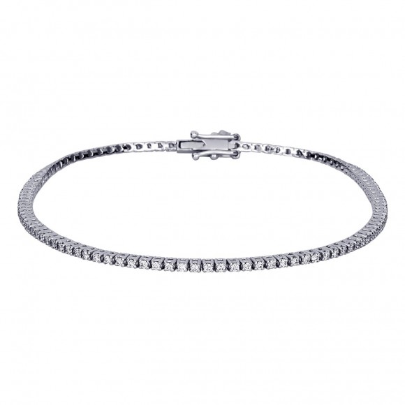Βραχιόλι ριβιέρα (tennis bracelet)  με διαμάντια - μπριγιάν συνολικού βάρους 3,14ct, ποιότητας F/VS2, σε λευκόχρυσο 18 καρατίων.