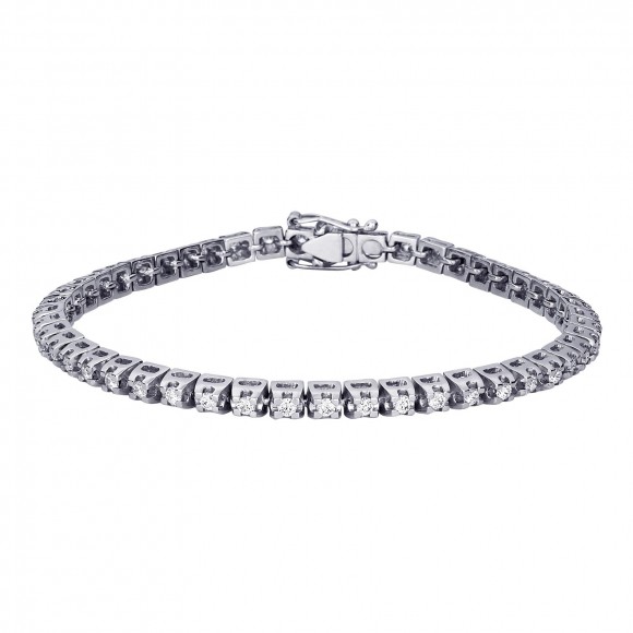 Βραχιόλι ριβιέρα (tennis bracelet)  με διαμάντια - μπριγιάν συνολικού βάρους 2.97ct, ποιότητας G/VS1, σε λευκόχρυσο 18 καρατίων
