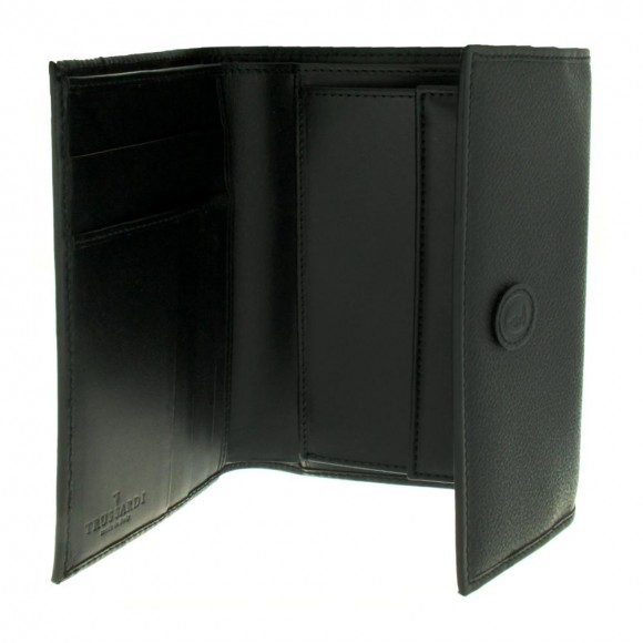Δερμάτινο πορτοφόλι Trussardi, χρώματος μαύρου, κωδ. 81161.