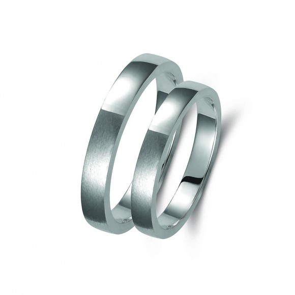 Ζευγάρι βέρες λευκόχρυσες 14 καρατίων. Σχέδιο 359b-ba