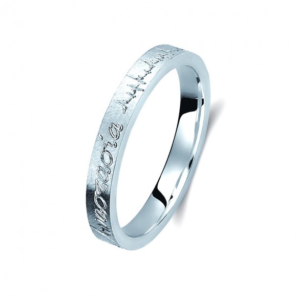 Ζευγάρι βέρες λευκόχρυσες 18 καρατίων. Σχέδιο 395b-ba