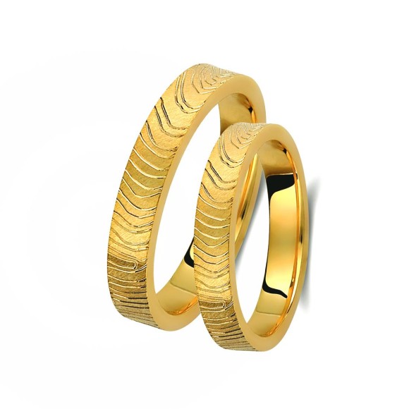 Ζευγάρι βέρες χρυσές 14 καρατίων. Σχέδιο 401c-ca