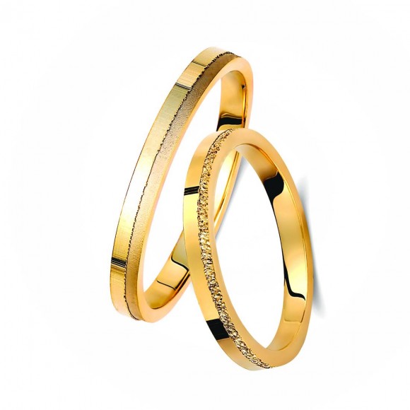 Ζευγάρι βέρες χρυσές 14 καρατίων.Σχέδιο 417c-ca