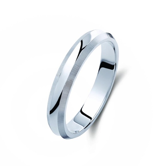 Ζευγάρι βέρες λευκόχρυσες 14 καρατίων. Σχέδιο 447b-ba