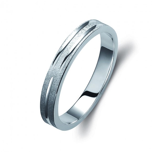 Ζευγάρι βέρες λευκόχρυσες, η γυναικεία με διαμάντι. Σχέδιο 346b-ba