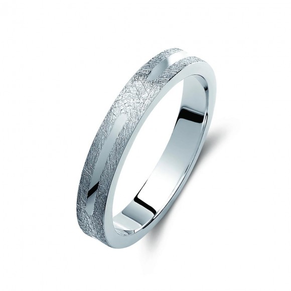 Ζευγάρι βέρες λευκόχρυσες, η γυναικεία με διαμάντι. Σχέδιο 442b-ba 