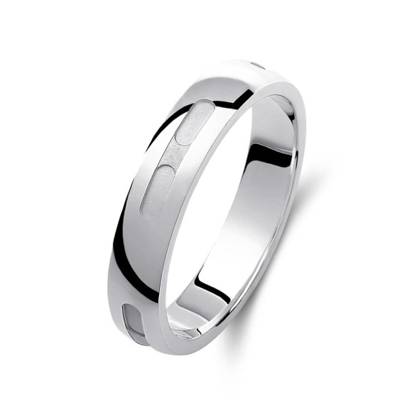 Ζευγάρι βέρες λευκόχρυσες, η γυναικεία με πέτρα ζιργκόν. Σχέδιο 453b-ba