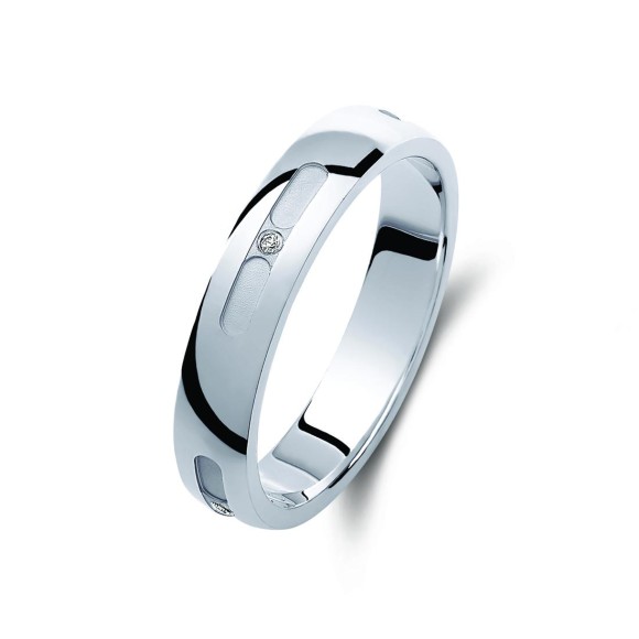 Ζευγάρι βέρες λευκόχρυσες, η γυναικεία με πέτρα ζιργκόν. Σχέδιο 453b-ba