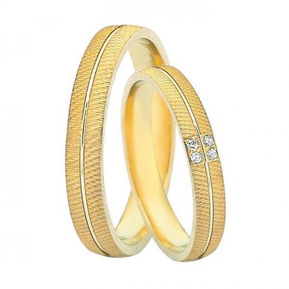 Ζευγάρι βέρες Dekagold, χρυσές 14 καρατίων. Σχέδιο 226-gsl5114