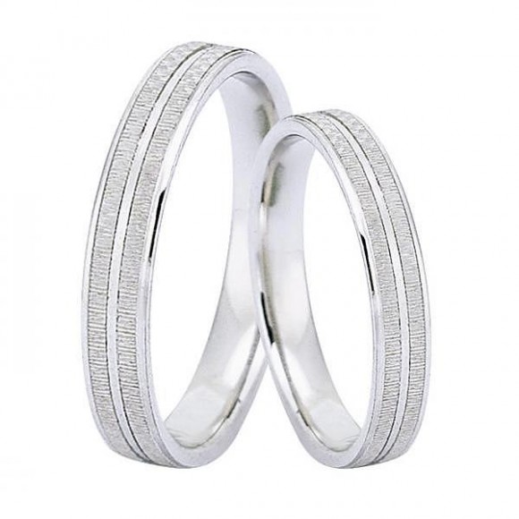 Ζευγάρι βέρες Dekagold, λευκόχρυσες 14 καρατίων. Σχέδιο gd226-g1737 