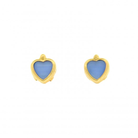 Σκουλαρίκια μπλε royal καρδιές