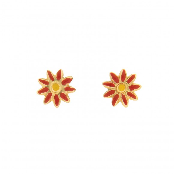 Σκουλαρίκια κόκκινα λουλούδια