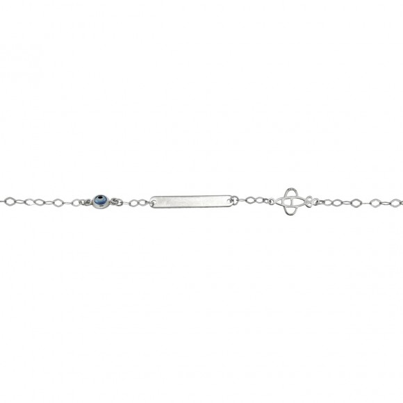 Ταυτότητα λευκόχρυση με αεροπλανάκι και ματάκι K14