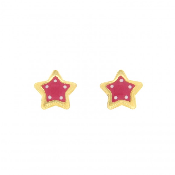 Σκουλαρίκια ροζ πουά αστέρια