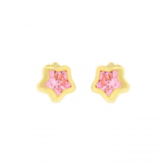 Σκουλαρίκια με ροζ πέτρα