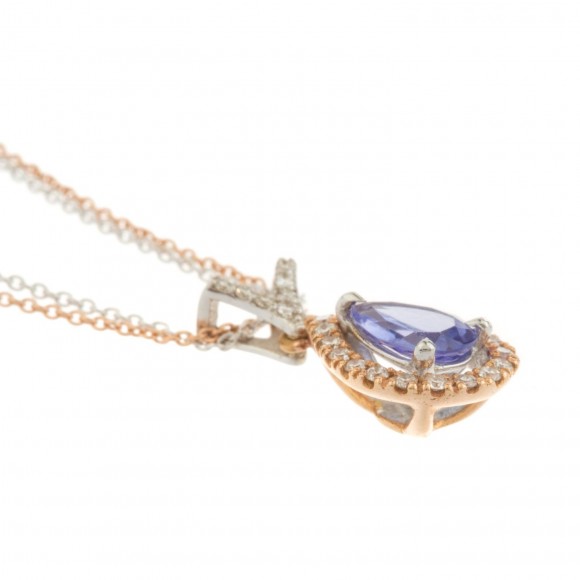 Κρεμαστό ροζέτα με tanzanite