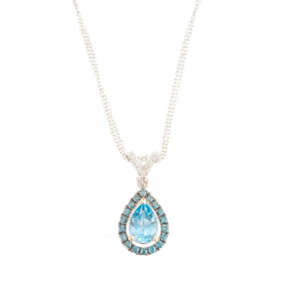 Κρεμαστό ροζέτα με Blue Topaz