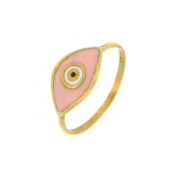 Δαχτυλίδι Smalto ροζ μάτι