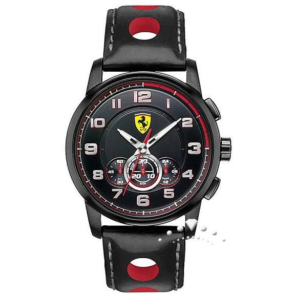 Ρολόι Ferrari με χρονόμετρο και δερμάτινο λουρί