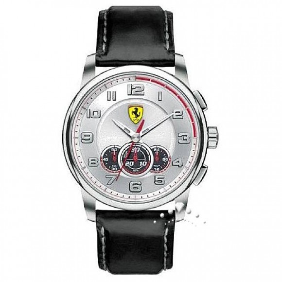 Ρολόι Ferrari με δερμάτινο λουρί και χρονόμετρο