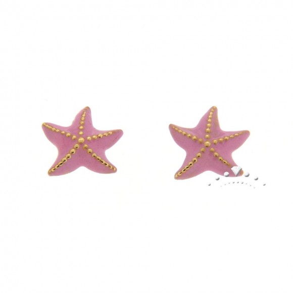 Σκουλαρίκια ροζ αστερίες