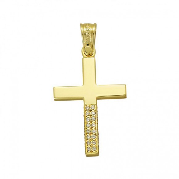 Σταυρός Triantos χρυσός με πέτρες με κωδικό ST111305
