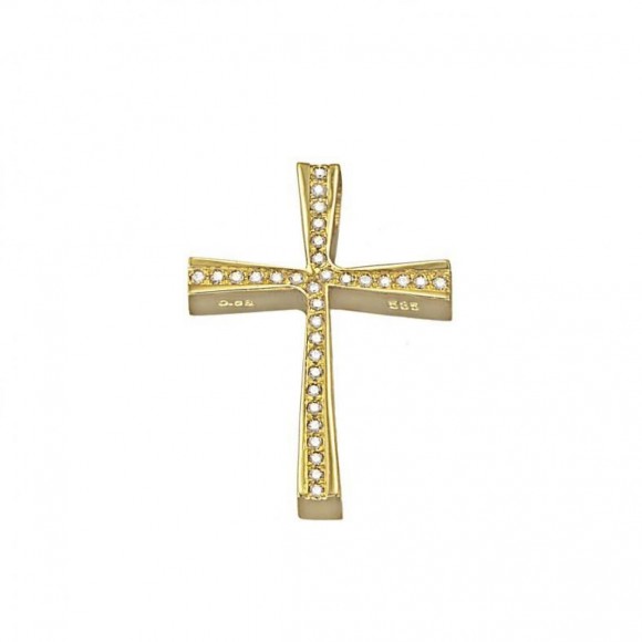 Σταυρός Triantos χρυσός με πέτρες με κωδικό ST111352