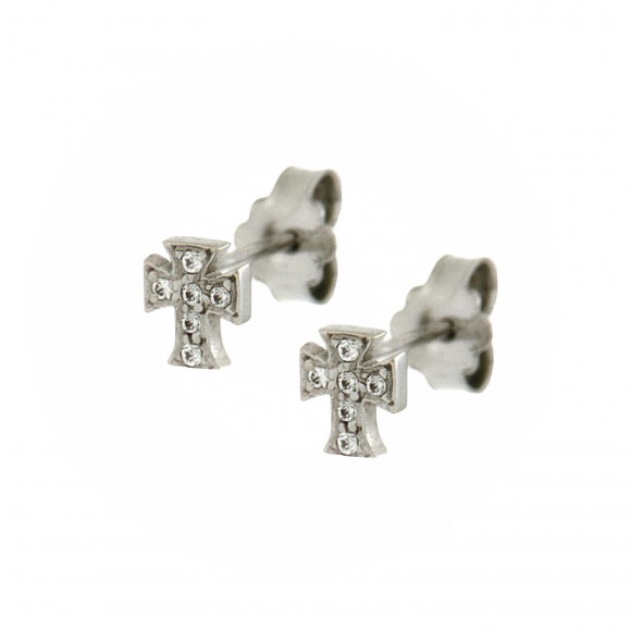 Σκουλαρίκια σταυροί με πέτρες