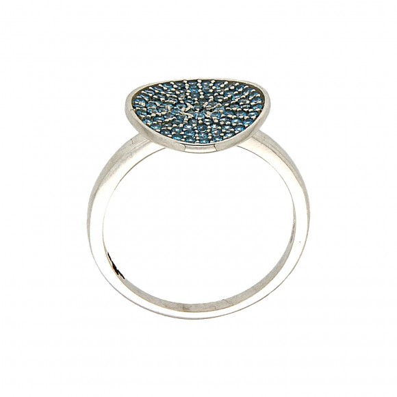 Δαχτυλίδι μοντέρνο με γαλάζιες πέτρες
