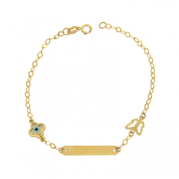 Ταυτότητα χρυσή μάτι σε σταυρό και πεταλούδα K14