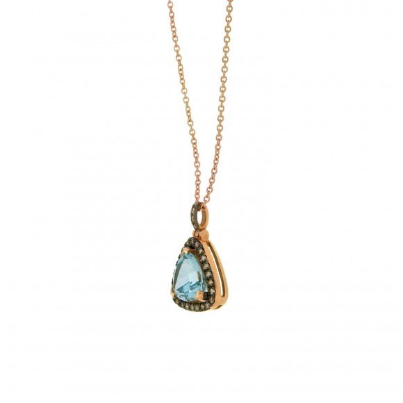 Κολιέ Roségold blue topaz