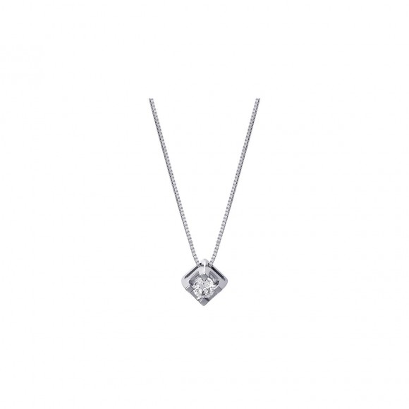 Κολιέ diamond μονόπετρο ρόμβος 0.14ct