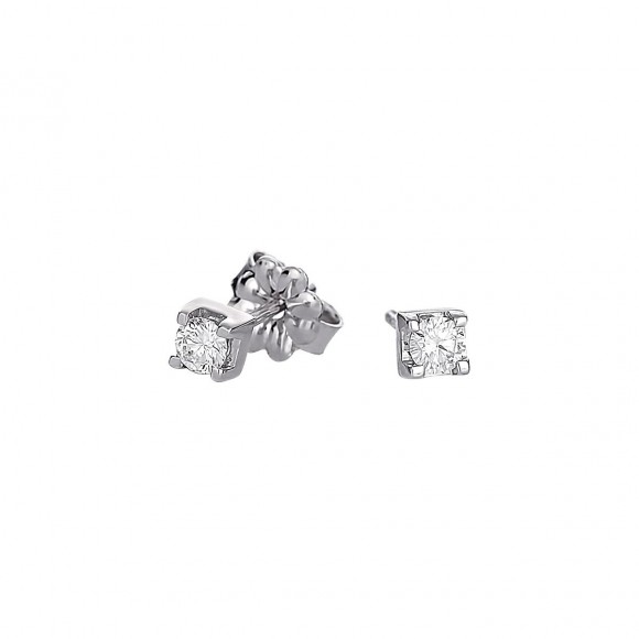 Σκουλαρίκια diamond μονόπετρα 0.12ct