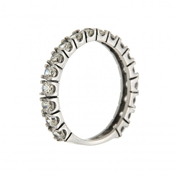 Δαχτυλίδι ολόβερο λευκόχρυσο 14 καρατίων