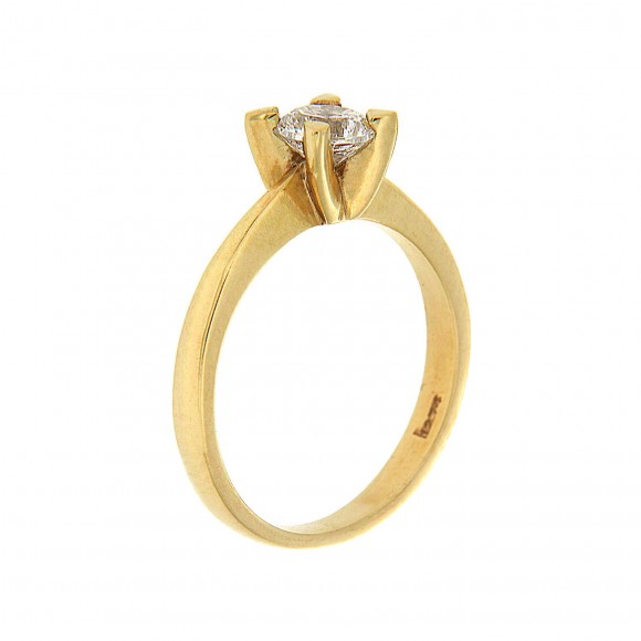 Μονόπετρο δαχτυλίδι μοντέρνο από χρυσό 14 καρατίων