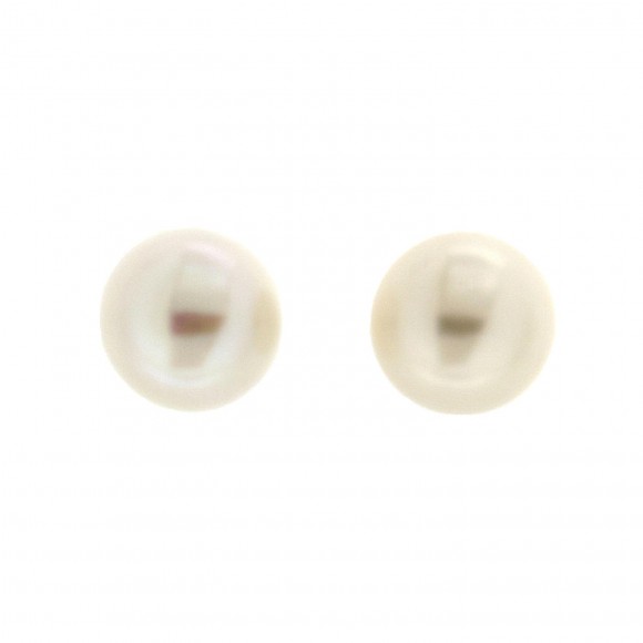 Σκουλαρίκια καρφωτά λευκόχρυσα, με φυσικό μαργαριτάρι, 12 - 12,50mm