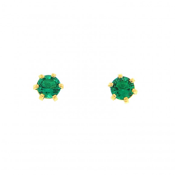 Σκουλαρίκια μονόπετρα πράσινα