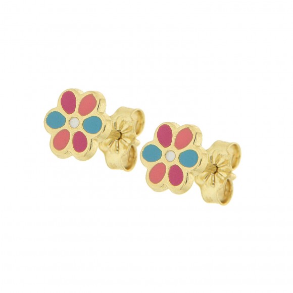 Σκουλαρίκια καρφωτά μαργαρίτες με χρωματιστά πέταλα