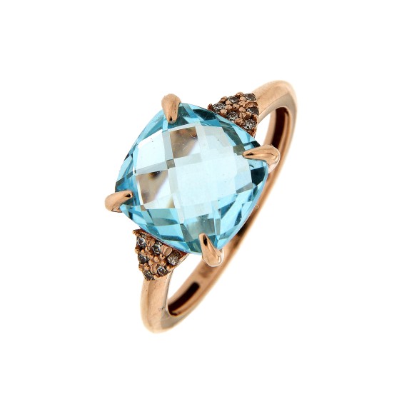 Δαχτυλίδι blue topaz με ζιργκόν