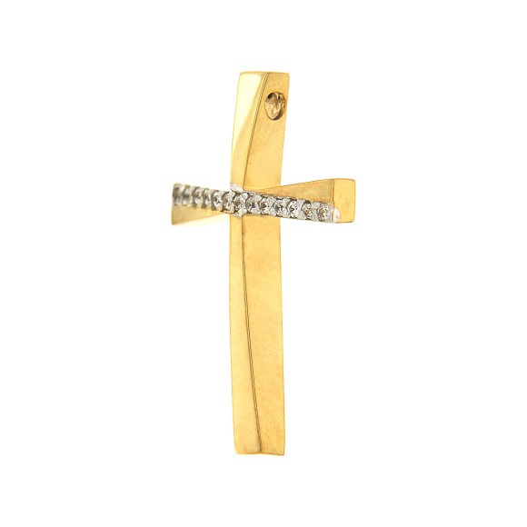 Σταυρός με κρυφό κρίκο και πέτρες οριζόντια