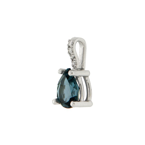 Κρεμαστό μονόπετρο London Blue Topaz 1.24ct