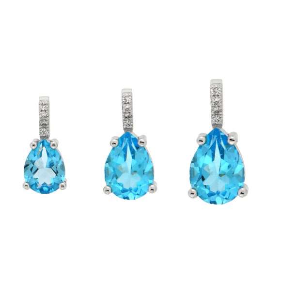 Κρεμαστό μονόπετρο Swiss Blue Topaz 2.03ct