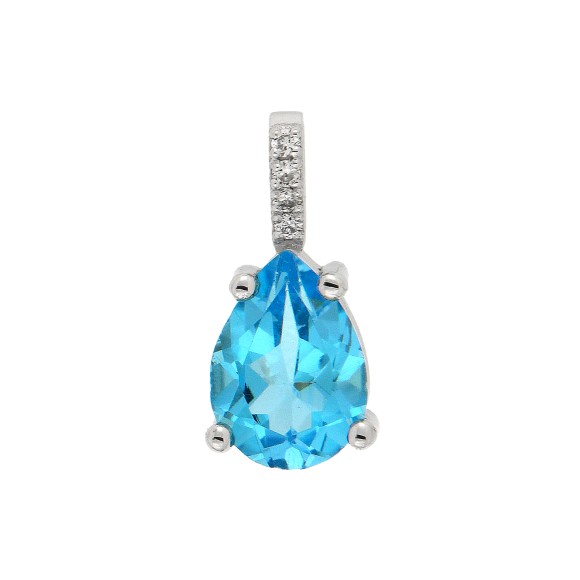 Κρεμαστό μονόπετρο Swiss Blue Topaz 3.30ct