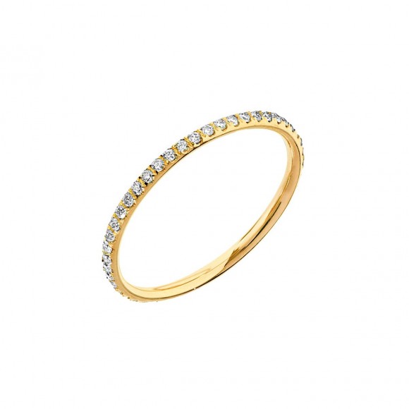 Δαχτυλίδι ολόβερο με διαμάντια (μπριγιάν) βάρους 0.30ct, σε κίτρινο χρυσό 18 καρατίων.