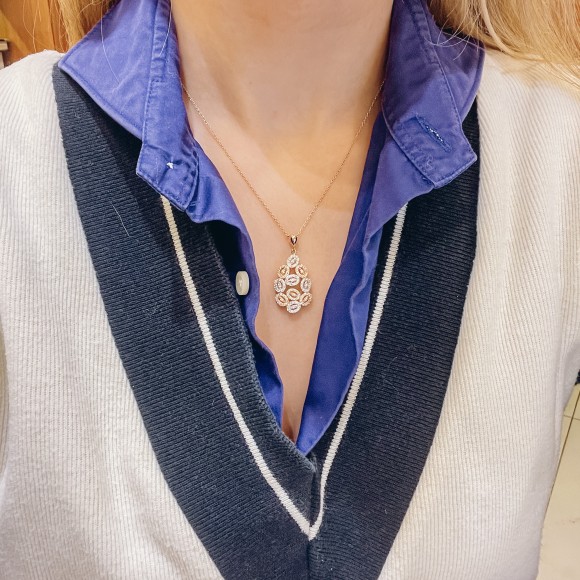 Κολιέ δίχρωμο rosegold & whitegold