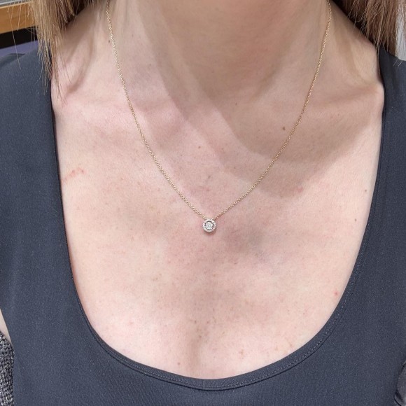 Κολιέ illusion χρυσό diamonds 0.12ct